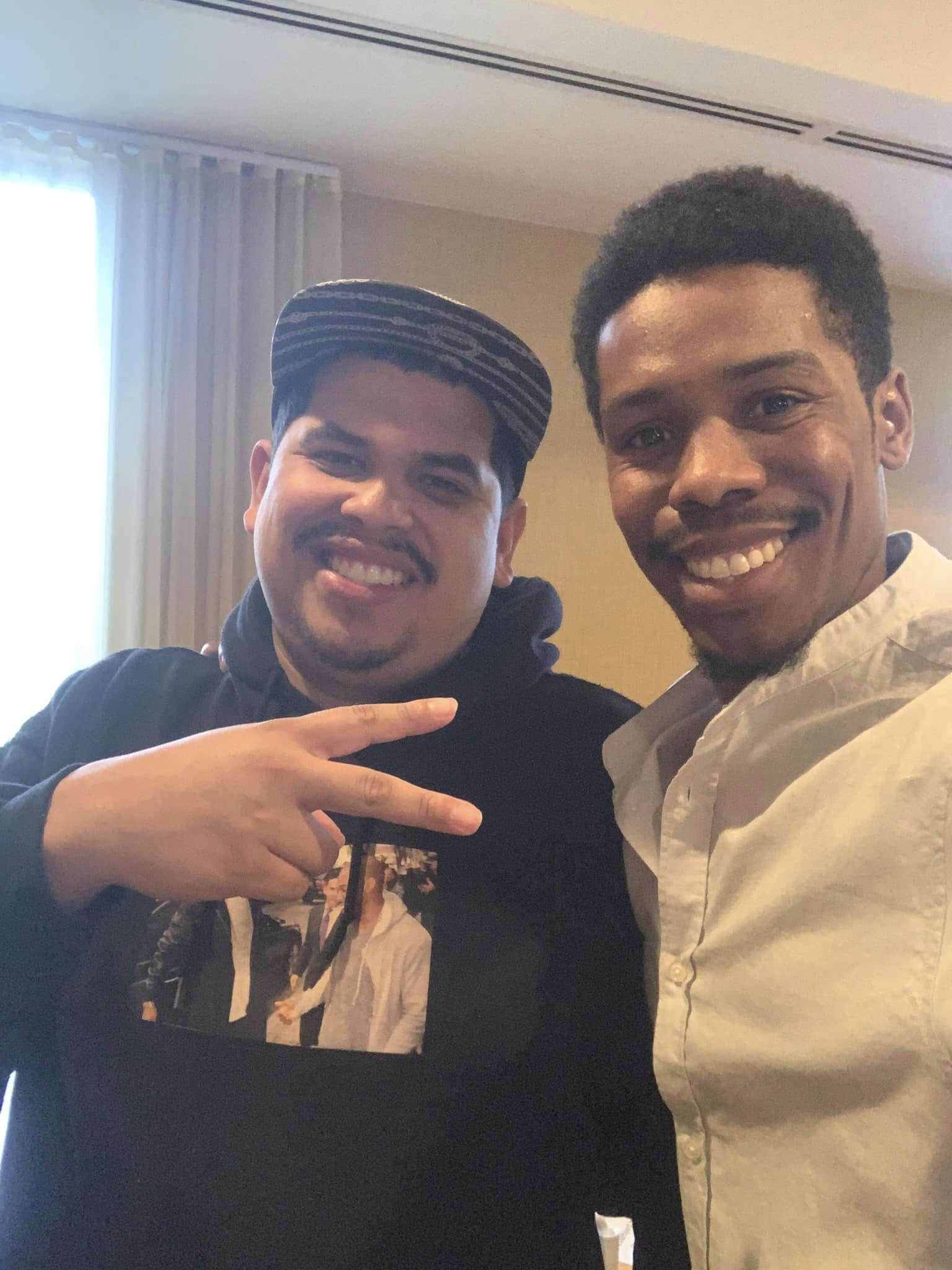 With a community member